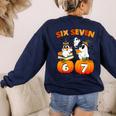 Haunted By 67 Boo Ghost Pumpkin Halloween Teacher Women's Sweatshirt Back Print Navy Haunted By 67 Boo Ghost Pumpkin Halloween Teacher Women's Sweatshirt Back Print Navy