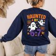 Haunted 67 Ghost Math Teacher Halloween Costume Math Pun Women's Sweatshirt Back Print Navy Haunted 67 Ghost Math Teacher Halloween Costume Math Pun Women's Sweatshirt Back Print Navy