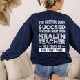 Health Teacher Tshirt Appreciation For Men Women Women's Sweatshirt Back Print Navy