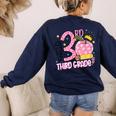 Hello 3rd Third Grade Back To School Pink Leopard Teacher Women's Sweatshirt Back Print Navy Hello 3rd Third Grade Back To School Pink Leopard Teacher Women's Sweatshirt Back Print Navy