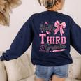 Hello Third Grade First Day Of School Coquette Teacher Girl Women's Sweatshirt Back Print Navy Hello Third Grade First Day Of School Coquette Teacher Girl Women's Sweatshirt Back Print Navy
