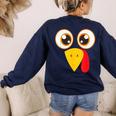 Hilarious Turkey Halloween Thanksgiving Teacher Nurse Women's Sweatshirt Back Print Navy