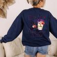 Hocus Pocus I Need Coffee To Focus Halloween Teacher Women's Sweatshirt Back Print Navy