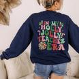 In My Holly Xmas Jolly Teacher Era Teacher Vibes Christmas For Men Women Kids Women's Sweatshirt Back Print Navy