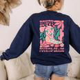 Howdy Fourth Grade Western 4th Grade Teacher Cowboy Cowgirl Women's Sweatshirt Back Print Navy