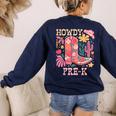 Howdy Pre-K Cowgirls Teacher Back To School Women's Sweatshirt Back Print Navy Howdy Pre-K Cowgirls Teacher Back To School Women's Sweatshirt Back Print Navy