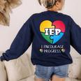 IEP I Encourage Progress Special Education School Teacher Women's Sweatshirt Back Print Navy IEP I Encourage Progress Special Education School Teacher Women's Sweatshirt Back Print Navy