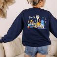 I'm Ok Lunch Lady Life Cafeteria Crew Teacher Women Women's Sweatshirt Back Print Navy I'm Ok Lunch Lady Life Cafeteria Crew Teacher Women Women's Sweatshirt Back Print Navy