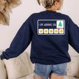 I'm Working For Christmas Break 5 Star Winter Teacher Stars Women's Sweatshirt Back Print Navy