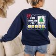 I'm Working For Christmas Break 5 Stars Christmas Teacher Women's Sweatshirt Back Print Navy