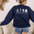Inclusion Isn't Scary Slp Halloween Sped Teacher Ghost Mummy Women's Sweatshirt Back Print Navy Inclusion Isn't Scary Slp Halloween Sped Teacher Ghost Mummy Women's Sweatshirt Back Print Navy