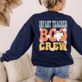 Infant Teacher Boo Crew Ghost Groovy Halloween For Women Women's Sweatshirt Back Print Navy Infant Teacher Boo Crew Ghost Groovy Halloween For Women Women's Sweatshirt Back Print Navy