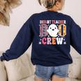 Infant Teacher Boo Crew Halloween Costume Women's Sweatshirt Back Print Navy