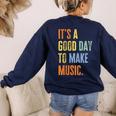 It's A Good Day To Make Music Music Lover Teacher Women's Sweatshirt Back Print Navy It's A Good Day To Make Music Music Lover Teacher Women's Sweatshirt Back Print Navy