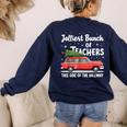 Jolliest Bunch Of Teachers This Side Of The Hallway Xmas PJ Women's Sweatshirt Back Print Navy Jolliest Bunch Of Teachers This Side Of The Hallway Xmas PJ Women's Sweatshirt Back Print Navy