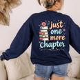 Just One More Chapter Book Reading Floral Teacher Book Lover Women's Sweatshirt Back Print Navy Just One More Chapter Book Reading Floral Teacher Book Lover Women's Sweatshirt Back Print Navy