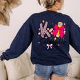 K Is For Kindergarten Teacher Coquette Bow Back To School Women's Sweatshirt Back Print Navy K Is For Kindergarten Teacher Coquette Bow Back To School Women's Sweatshirt Back Print Navy