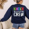 Kinder Crew Shirt Kindergarten Boy Girl Student Teacher Women's Sweatshirt Back Print Navy