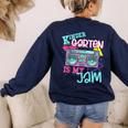 Kindergarten Is My Jam Cute Teacher Shirt 80's 90's Styl Women's Sweatshirt Back Print Navy Kindergarten Is My Jam Cute Teacher Shirt 80's 90's Styl Women's Sweatshirt Back Print Navy