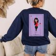 La Maestra Mexican Bingo Card Teacher Lottery Card Women's Sweatshirt Back Print Navy La Maestra Mexican Bingo Card Teacher Lottery Card Women's Sweatshirt Back Print Navy