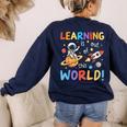 Learning Is Out Of This World Space Back To School Teacher Women's Sweatshirt Back Print Navy Learning Is Out Of This World Space Back To School Teacher Women's Sweatshirt Back Print Navy