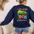 Let The Games Begin Fourth Grade Field Day 2025 Teacher Kid Women's Sweatshirt Back Print Navy Let The Games Begin Fourth Grade Field Day 2025 Teacher Kid Women's Sweatshirt Back Print Navy
