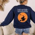 Let's Eat Kids Punctuation Saves Live Witch Grammar Teacher Women's Sweatshirt Back Print Navy Let's Eat Kids Punctuation Saves Live Witch Grammar Teacher Women's Sweatshirt Back Print Navy