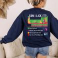 Can I Lick It Periodic Table Chart Science Teacher Cool Meme Women's Sweatshirt Back Print Navy Can I Lick It Periodic Table Chart Science Teacher Cool Meme Women's Sweatshirt Back Print Navy