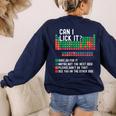 Can I Lick It Periodic Table Science Teacher Chemistry Women's Sweatshirt Back Print Navy Can I Lick It Periodic Table Science Teacher Chemistry Women's Sweatshirt Back Print Navy