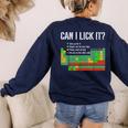 Can I Lick It Periodic Table Science Teacher Student Women's Sweatshirt Back Print Navy
