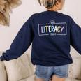 Literacy Team Teacher Women's Sweatshirt Back Print Navy Literacy Team Teacher Women's Sweatshirt Back Print Navy