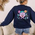 Little Miss Stem Teacher Women's Sweatshirt Back Print Navy