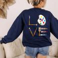 Love Art For Artist Art Teacher Women's Sweatshirt Back Print Navy Love Art For Artist Art Teacher Women's Sweatshirt Back Print Navy