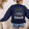 I Love My Job For All The Little Reasons Kid Daycare Teacher Women's Sweatshirt Back Print Navy I Love My Job For All The Little Reasons Kid Daycare Teacher Women's Sweatshirt Back Print Navy
