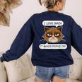I Love Math It Makes People Cry Math Teacher Women's Sweatshirt Back Print Navy