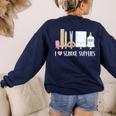 I Love School Supplies Teacher Shirt Women's Sweatshirt Back Print Navy I Love School Supplies Teacher Shirt Women's Sweatshirt Back Print Navy