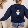 Mad Scientist Shirt Kids Boys Youth Science Teacher Women's Sweatshirt Back Print Navy