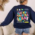 In My Maestra Era Spanish Bilingual Teacher Back To School Women's Sweatshirt Back Print Navy