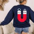Magnet Science Pun T-Shirt For Geeks Science Teachers Women's Sweatshirt Back Print Navy Magnet Science Pun T-Shirt For Geeks Science Teachers Women's Sweatshirt Back Print Navy