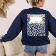 Matching Group Halloween Teacher Composition Book Notebook Women's Sweatshirt Back Print Navy Matching Group Halloween Teacher Composition Book Notebook Women's Sweatshirt Back Print Navy