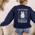 I Did The Math The Answer Is Penguin Math Teacher Women's Sweatshirt Back Print Navy I Did The Math The Answer Is Penguin Math Teacher Women's Sweatshirt Back Print Navy