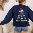 Math Equation Merry X-Mas Math Teacher Christmas Humor Men Women Kids Women's Sweatshirt Back Print Navy