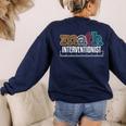 Math Interventionist Teacher Mathematics Women's Sweatshirt Back Print Navy Math Interventionist Teacher Mathematics Women's Sweatshirt Back Print Navy