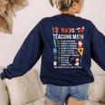 Math Teacher Christmas 12 Days Of Teaching Math Christmas Women's Sweatshirt Back Print Navy Math Teacher Christmas 12 Days Of Teaching Math Christmas Women's Sweatshirt Back Print Navy