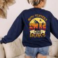 Math Teacher Shirt Math Teachers Love Brains Halloween Math For Men Women Women's Sweatshirt Back Print Navy