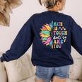 Math Is Tough But So Are You Back To School Math Teacher Kid Women's Sweatshirt Back Print Navy