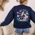 Microscope Flower Butterfly Biology Science Teacher Student Women's Sweatshirt Back Print Navy Microscope Flower Butterfly Biology Science Teacher Student Women's Sweatshirt Back Print Navy