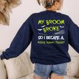Middle School Teacher Halloween Costume Shirt Lazy Women's Sweatshirt Back Print Navy