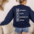 Mistakes Allow Thinking To Happen School Math Teacher Women's Sweatshirt Back Print Navy