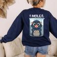 Mole Chemistry Chemist Student Science Teacher Women's Sweatshirt Back Print Navy Mole Chemistry Chemist Student Science Teacher Women's Sweatshirt Back Print Navy